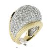 Image 1 : Vintage 14K TT Gold 4 ctw Pave Set Diamond Domed Bombe Grooved Wide Band Ring