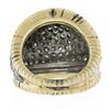 Image 3 : Vintage 14K TT Gold 4 ctw Pave Set Diamond Domed Bombe Grooved Wide Band Ring