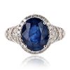 Image 1 : 4.79 ctw Tanzanite and 0.57 ctw Diamond 14K White Gold Ring