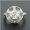 Image 4 : Antique Art Deco 14k Gold GIA Old European Diamond Open Filigree Engagement Ring