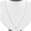 New 14K Gold .35 ctw Round Brilliant Diamond Solitaire Pendant w/ Adjustable Cha