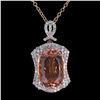 Image 1 : 23.99 ctw Morganite and 1.98 ctw Diamond 14K Rose Gold Pendant/Necklace