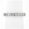 Image 4 : Platinum French Cut Channel 3.0 ctw Diamond Hand Engraved Eternity Band Ring