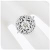 Image 7 : Vintage 14K Gold 1.75 ctw GIA Fiery Round Brilliant Diamond Cluster Platter Ring