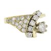 Image 6 : Vintage 14k Yellow Gold 0.90 ctw Prong & Pave Set Diamond Statement Cocktail Rin