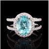Image 1 : 3.51 ctw Paraiba Tourmaline and 0.62 ctw Diamond 18K White Gold Ring (GIA CERTIF