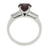 Image 2 : Vintage Platinum 1.99 ctw Round Rhodolite Garnet w/ Baguette Channel Diamond Rin