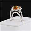 Image 3 : 3.63 ctw Heart Shaped Citrine and 0.21 ctw Diamond 14K White Gold Ring