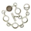Image 3 : Georg Jensen Silver Open Round Link Chain 474 Bracelet w/ Toggle Clasp & Quartz