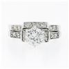 Image 4 : 14K White Gold 1.38 ctw Round 6 Prong Diamond Engagement Ring Matching Band Set