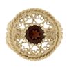 Image 5 : Vintage 10k Yellow Gold 1 ctw Round Multi Prong Set Garnet Twisted Wire Round Ri