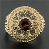 Image 7 : Vintage 10k Yellow Gold 1 ctw Round Multi Prong Set Garnet Twisted Wire Round Ri