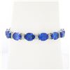 Image 2 : NEW 14k Gold 37.71 ctw Alternating Oval Tanzanite & Round Diamond Tennis Bracele