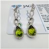 Image 1 : 4.20 ctw Peridot and 0.49 ctw Diamond 18KT White Gold Dangle Earrings