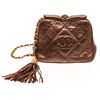 Chanel Brown Leather Mini Kisslock Shoulder Bag