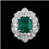 4.87 ctw Emerald and 1.44 ctw Diamond Platinum Ring (GIA CERITIFIED)