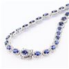 Image 2 : 34.28 ctw Blue Sapphire and 7.39 ctw Diamond 14K White Gold Necklace