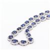 Image 3 : 34.28 ctw Blue Sapphire and 7.39 ctw Diamond 14K White Gold Necklace