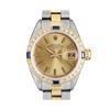 Image 2 : Rolex Ladies Two Tone Gold And Steel Champagne Dial Diamond And Sapphire Date Wa