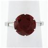 Vintage Platinum 4.29 ctw Round Garnet & Baguette Diamond 3 Stone Engagement Rin