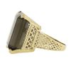 Image 2 : Vintage 12K Gold Large Octagonal Cut Smoky Quartz Solitaire Cocktail Ring