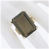 Image 5 : Vintage 12K Gold Large Octagonal Cut Smoky Quartz Solitaire Cocktail Ring