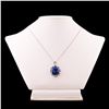 Image 1 : 29.27 ctw Blue BURMESE Sapphire and 0.27 ctw Diamond Platinum Pendant