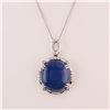 Image 2 : 29.27 ctw Blue BURMESE Sapphire and 0.27 ctw Diamond Platinum Pendant