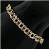 Image 2 : Vintage Yellow Gold 7.3mm Classic Double Curb Link Charm Chain Bracelet