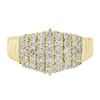 Image 4 : Solid 18K Yellow Gold 1 ctw Round Diamond Pyramid 5 Row Grooved Sides Band Ring