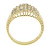 Image 5 : Solid 18K Yellow Gold 1 ctw Round Diamond Pyramid 5 Row Grooved Sides Band Ring
