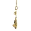 Image 5 : Antique Gold 0.14 ctw Diamond Open Work Floral Drop Dangle Lavalier Pendant