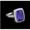 14KT White Gold 5.95 ctw Tanzanite and Diamond Ring