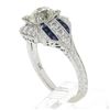 Image 4 : New Art Deco Style 14K White Gold GIA 1.69 ctw Diamond & Sapphire Wheat Work Rin