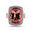 Image 1 : 11.25 ctw Morganite and 0.67 ctw Diamond 14K Rose Gold Ring