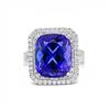 Image 1 : 9.29 ctw Tanzanite and 1.05 ctw Diamond Platinum Ring (GIA CERTIFIED)