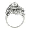 Image 8 : Vintage Platinum 4.58 ctw GIA Round & Pear Cut Diamond Domed Swirl Cocktail Ring