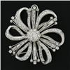 Image 5 : Vintage Platinum Gia 8.2 ctw Diamond Large Flower Statement Pin Brooch Pendant