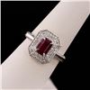 Image 2 : 1.14 ctw Ruby and 0.40 ctw Diamond Platinum Ring