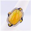 Image 3 : 7.76 ctw Opal, 0.48 ctw Yellow Sapphire and 0.26 ctw Diamond Platinum Ring
