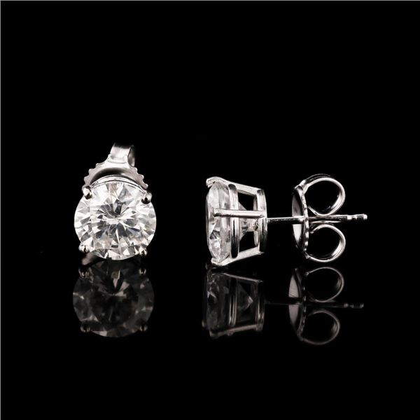 3.11 ctw G to H COLOR SI2 to I1 CLARITY Diamond 14K White Gold Stud Earrings