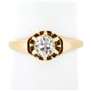 Antique Victorian 18k Gold 0.65 ctw Old Mine Prong Set Diamond Engagement Ring