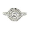 Image 4 : Antique Edwardian Platinum 0.61 ctw Diamond Octagonal Milgrain Engagement Ring