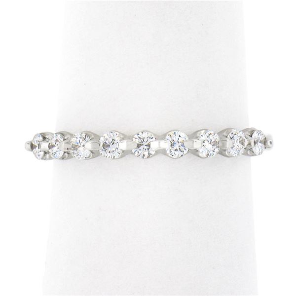 NEW 14K White Gold 0.36 ctw Round Diamond Center Shared Prong Wedding Band Ring