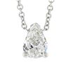 Image 2 : New 14k White Gold .34 ctw Pear Diamond Tear Drop Solitaire Pendant Chain Neckla
