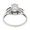 Image 6 : 14K White Gold Oval Cabochon Cut Chalcedony & 0.80 ctw Trillion Tanzanite Ring