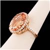 Image 1 : 8.62 ctw Morganite and 0.91 ctw Diamond 14K Rose Gold Ring