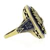 Image 4 : Vintage 14K Gold Diamond Blue Enamel Imperial Eagle Russian Style Cocktail Ring
