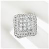 Image 2 : 18K White Gold 3.08 ctw Round Brilliant Fiery Diamond Square Shape Platter Ring