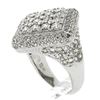 Image 7 : 18K White Gold 3.08 ctw Round Brilliant Fiery Diamond Square Shape Platter Ring